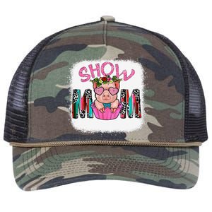 Show Mom Pig Print Leopard For MotherS Day Pig Lovers Retro Rope Trucker Hat Cap