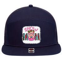 Show Mom Pig Print Leopard For MotherS Day Pig Lovers 7 Panel Mesh Trucker Snapback Hat