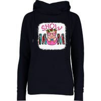 Show Mom Pig Print Leopard For MotherS Day Pig Lovers Womens Funnel Neck Pullover Hood