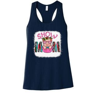 Show Mom Pig Print Leopard For MotherS Day Pig Lovers Women's Racerback Tank