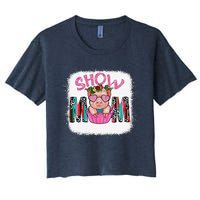 Show Mom Pig Print Leopard For MotherS Day Pig Lovers Women's Crop Top Tee