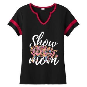 Show Mom Pig Great Gift Ladies Halftime Notch Neck Tee