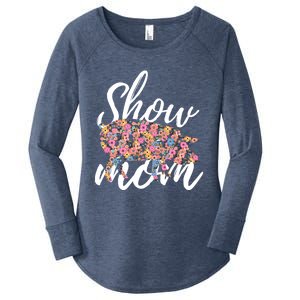 Show Mom Pig Great Gift Women's Perfect Tri Tunic Long Sleeve Shirt