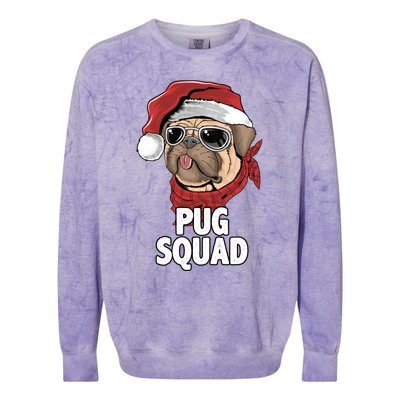 Squad Merry Pugmas Santa Hat Dog Xmas Gift Colorblast Crewneck Sweatshirt