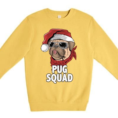 Squad Merry Pugmas Santa Hat Dog Xmas Gift Premium Crewneck Sweatshirt