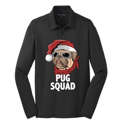 Squad Merry Pugmas Santa Hat Dog Xmas Gift Silk Touch Performance Long Sleeve Polo