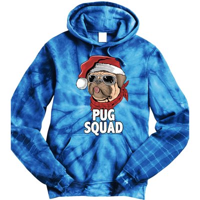 Squad Merry Pugmas Santa Hat Dog Xmas Gift Tie Dye Hoodie