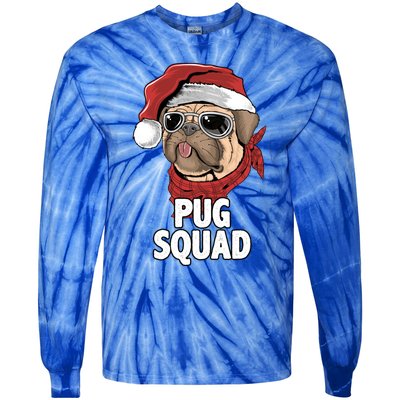 Squad Merry Pugmas Santa Hat Dog Xmas Gift Tie-Dye Long Sleeve Shirt