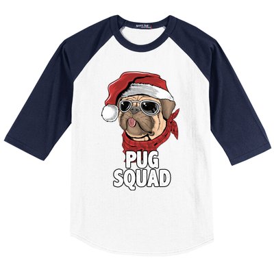 Squad Merry Pugmas Santa Hat Dog Xmas Gift Baseball Sleeve Shirt