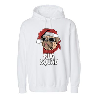 Squad Merry Pugmas Santa Hat Dog Xmas Gift Garment-Dyed Fleece Hoodie