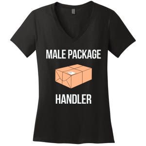 Summerhaysbros Male Package Handler Women's V-Neck T-Shirt