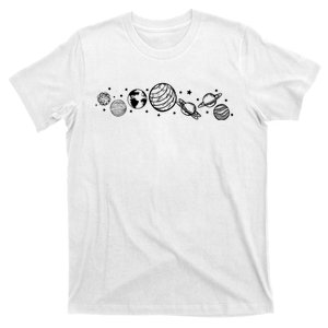 Space Minimalist Planets Star Galaxy T-Shirt