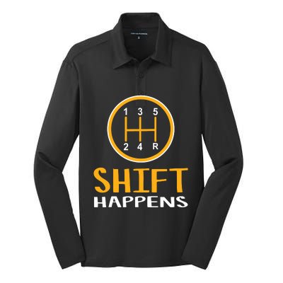 Save Manual Pedal Diagram Stick Shift Car Lover Silk Touch Performance Long Sleeve Polo