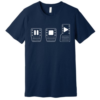 Save Manual Pedal Diagram Stick Shift Car Lover Premium T-Shirt