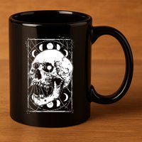 Skull Moon Phases Pastel Goth Gothic Occult Wicca 11oz C Handle Ceramic Mug