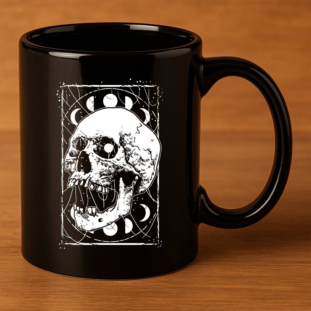 Skull Moon Phases Pastel Goth Gothic Occult Wicca 11oz C Handle Ceramic Mug