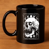 Skull Moon Phases Pastel Goth Gothic Occult Wicca 11oz C Handle Ceramic Mug