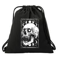Skull Moon Phases Pastel Goth Gothic Occult Wicca Drawstring Bag
