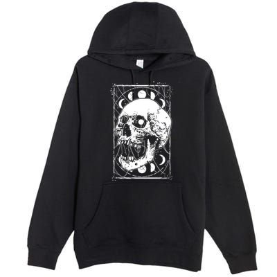 Skull Moon Phases Pastel Goth Gothic Occult Wicca Premium Pullover Hoodie