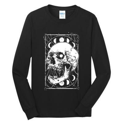 Skull Moon Phases Pastel Goth Gothic Occult Wicca Tall Long Sleeve T-Shirt