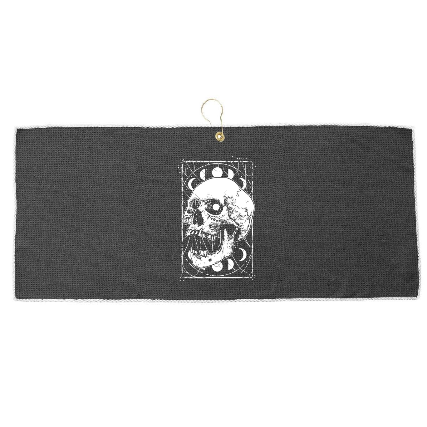 Skull Moon Phases Pastel Goth Gothic Occult Wicca Large Microfiber Waffle Golf Towel