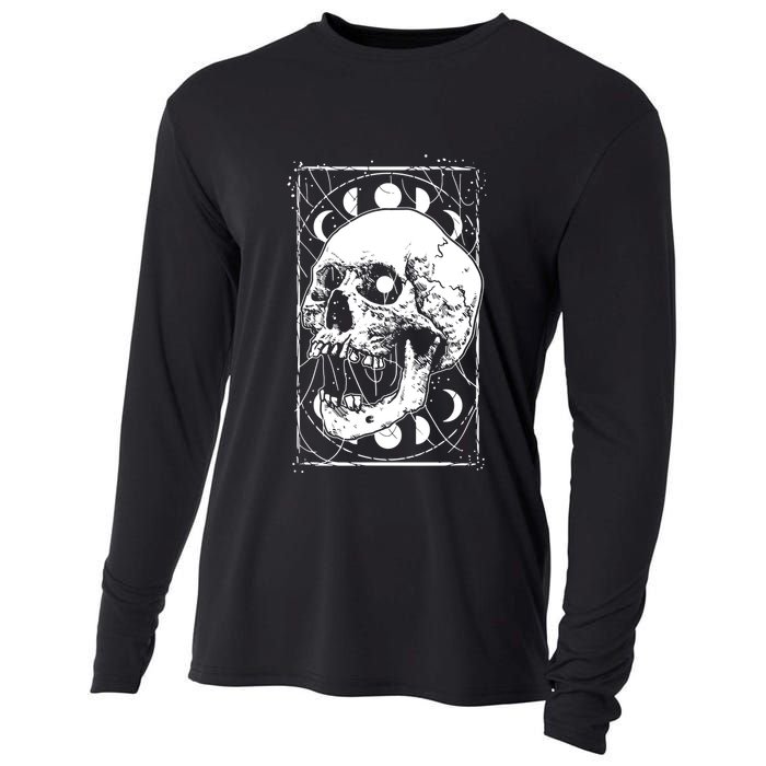 Skull Moon Phases Pastel Goth Gothic Occult Wicca Cooling Performance Long Sleeve Crew