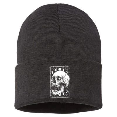 Skull Moon Phases Pastel Goth Gothic Occult Wicca Sustainable Knit Beanie