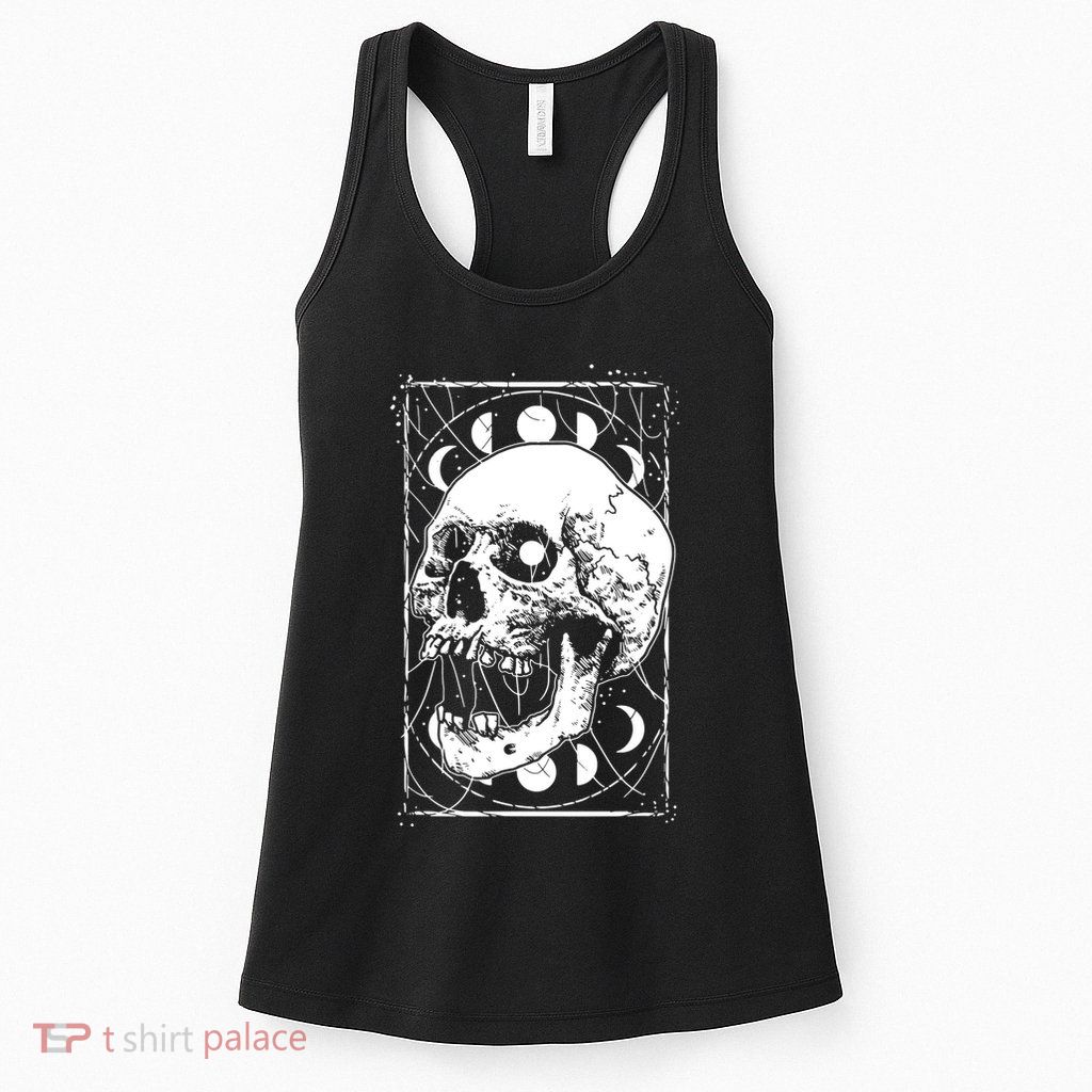 Skull Moon Phases Pastel Goth Gothic Occult Wicca Womens Tank Top
