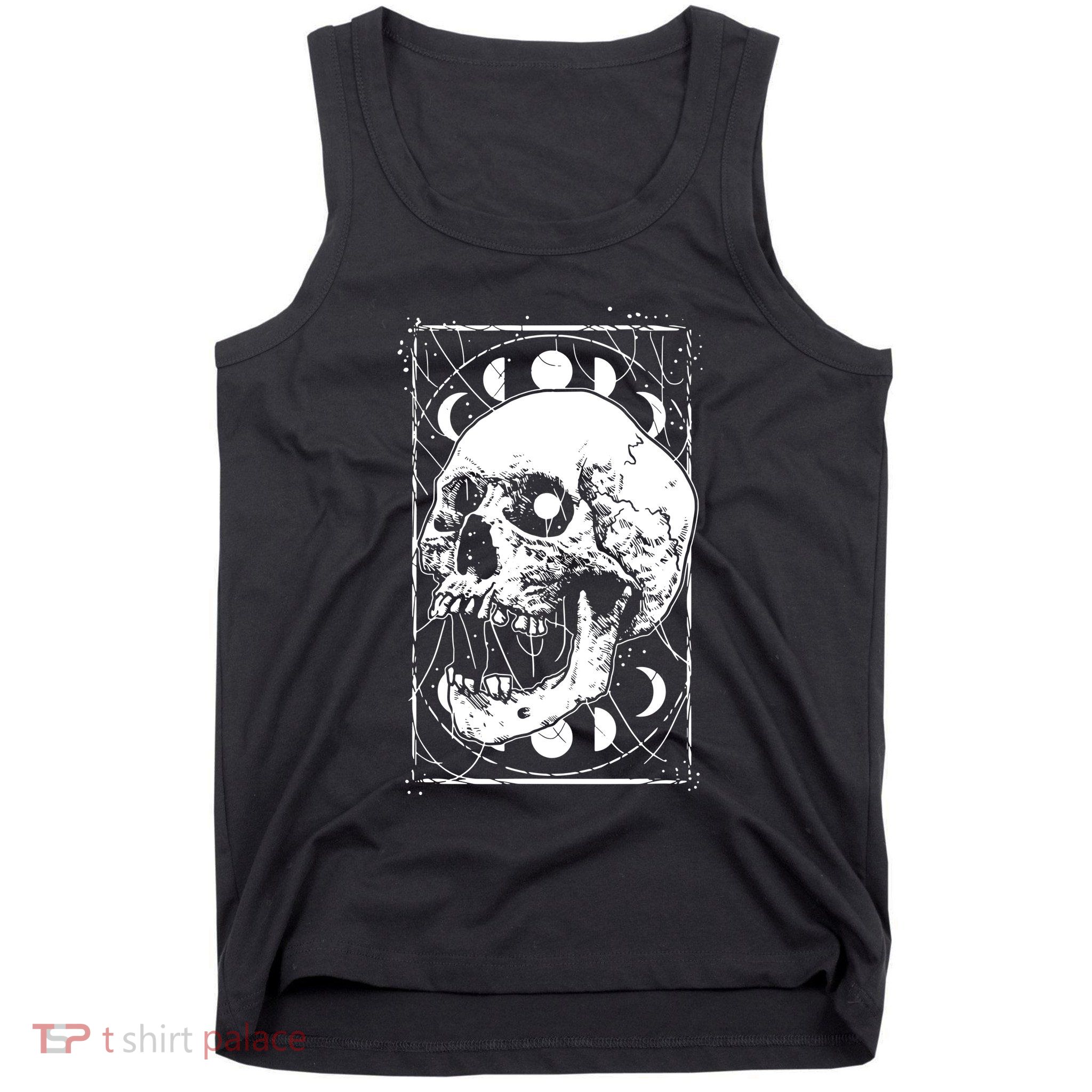 Skull Moon Phases Pastel Goth Gothic Occult Wicca Tank Top