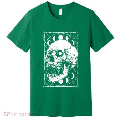 Skull Moon Phases Pastel Goth Gothic Occult Wicca Premium T-Shirt
