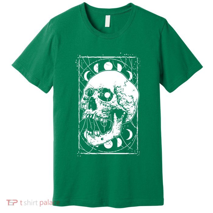 Skull Moon Phases Pastel Goth Gothic Occult Wicca Premium T-Shirt