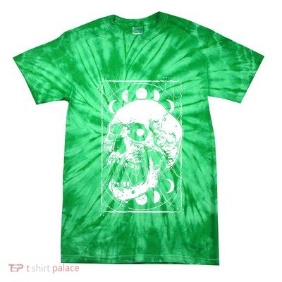Skull Moon Phases Pastel Goth Gothic Occult Wicca Tie-Dye T-Shirt