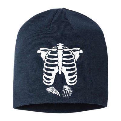 Skeleton Maternity Pizza & Beer Black Sustainable Beanie