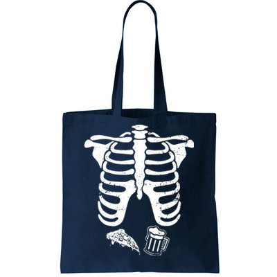 Skeleton Maternity Pizza & Beer Black Tote Bag