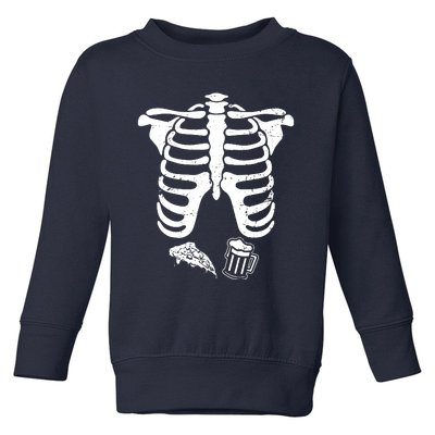 Skeleton Maternity Pizza & Beer Black Toddler Sweatshirt