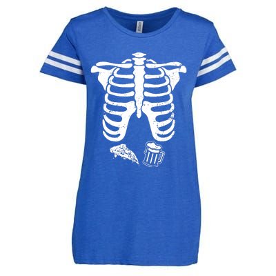 Skeleton Maternity Pizza & Beer Black Enza Ladies Jersey Football T-Shirt