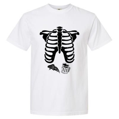 Skeleton Maternity Pizza & Beer Black Garment-Dyed Heavyweight T-Shirt