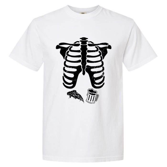 Skeleton Maternity Pizza & Beer Black Garment-Dyed Heavyweight T-Shirt