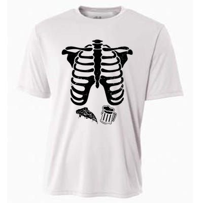 Skeleton Maternity Pizza & Beer Black Cooling Performance Crew T-Shirt