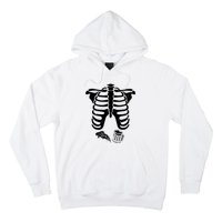 Skeleton Maternity Pizza & Beer Black Hoodie