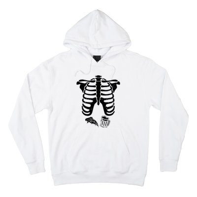 Skeleton Maternity Pizza & Beer Black Hoodie