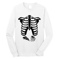 Skeleton Maternity Pizza & Beer Black Long Sleeve Shirt