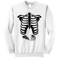 Skeleton Maternity Pizza & Beer Black Sweatshirt