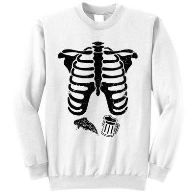 Skeleton Maternity Pizza & Beer Black Sweatshirt