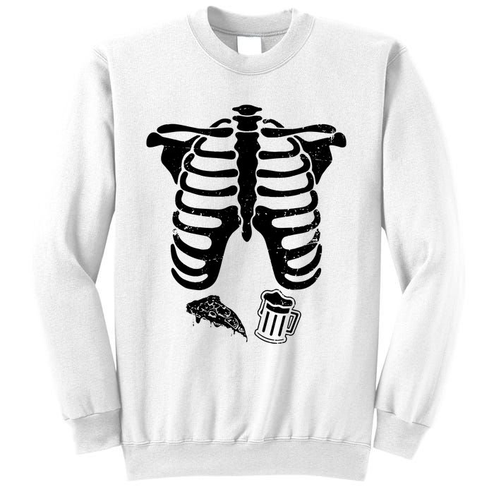 Skeleton Maternity Pizza & Beer Black Sweatshirt