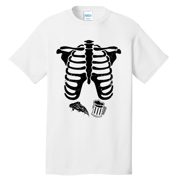 Skeleton Maternity Pizza & Beer Black Tall T-Shirt