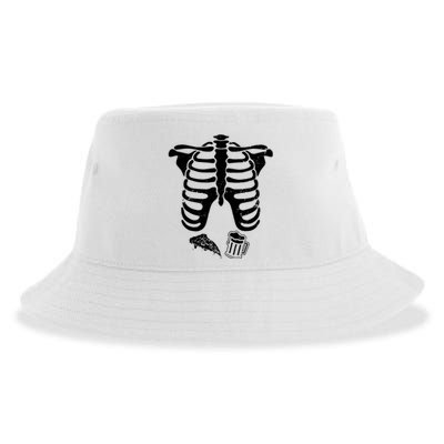 Skeleton Maternity Pizza & Beer Black Sustainable Bucket Hat