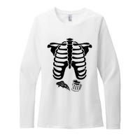 Skeleton Maternity Pizza & Beer Black Womens CVC Long Sleeve Shirt