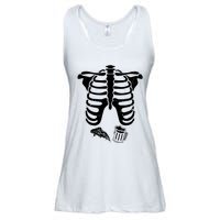 Skeleton Maternity Pizza & Beer Black Ladies Essential Flowy Tank