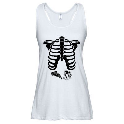 Skeleton Maternity Pizza & Beer Black Ladies Essential Flowy Tank